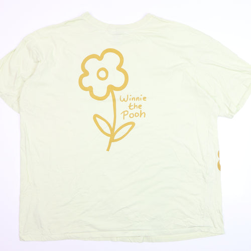 Primark Women Yellow Winnie the Pooh 2XL Relaxed Cotton T-Shirt