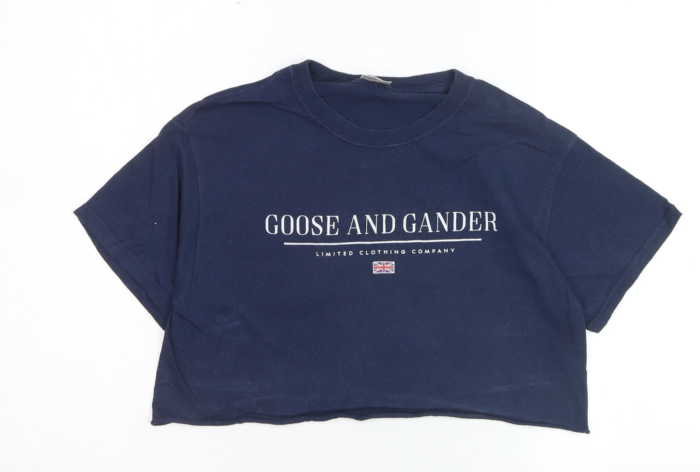 Goose and Gander Women's Blue Cropped Cotton T-Shirt Size S