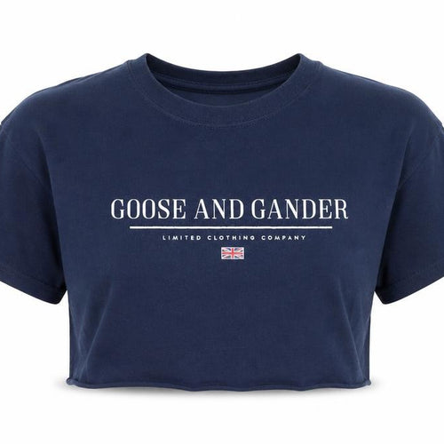 Goose and Gander Women's Blue Cropped Cotton T-Shirt Size S