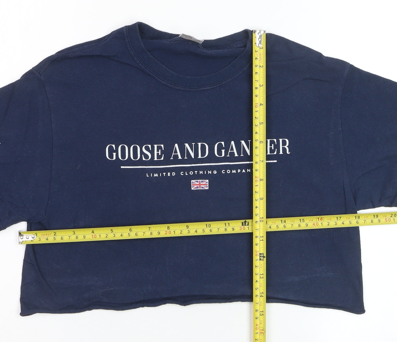 Goose and Gander Women's Blue Cropped Cotton T-Shirt Size S