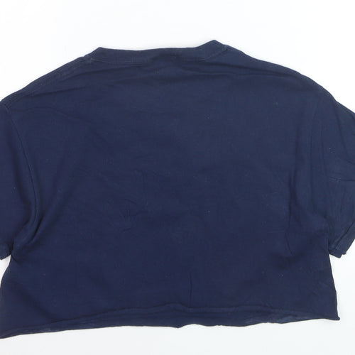 Goose and Gander Women's Blue Cropped Cotton T-Shirt Size S