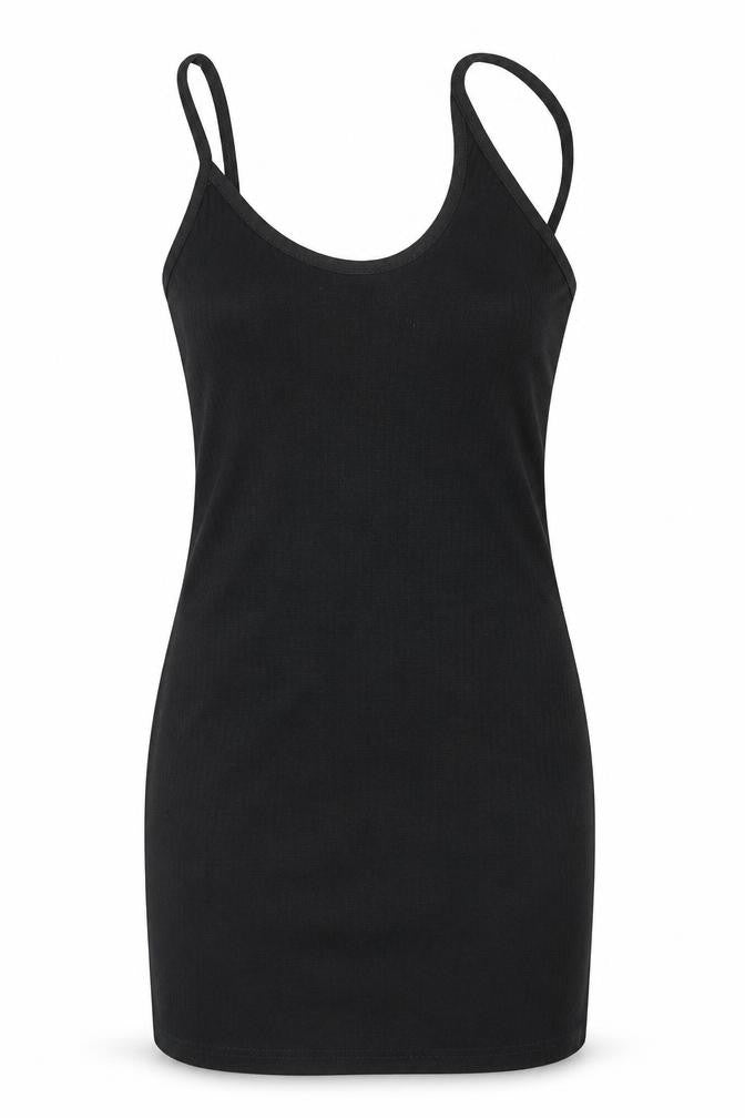Front view of Missguided Women's Black Bodycon Jersey Stretch Dress, size 6
