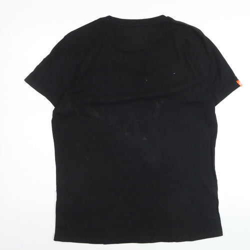 Superdry Men's Black Orange Label Classic Cotton Crew Neck T-Shirt XL