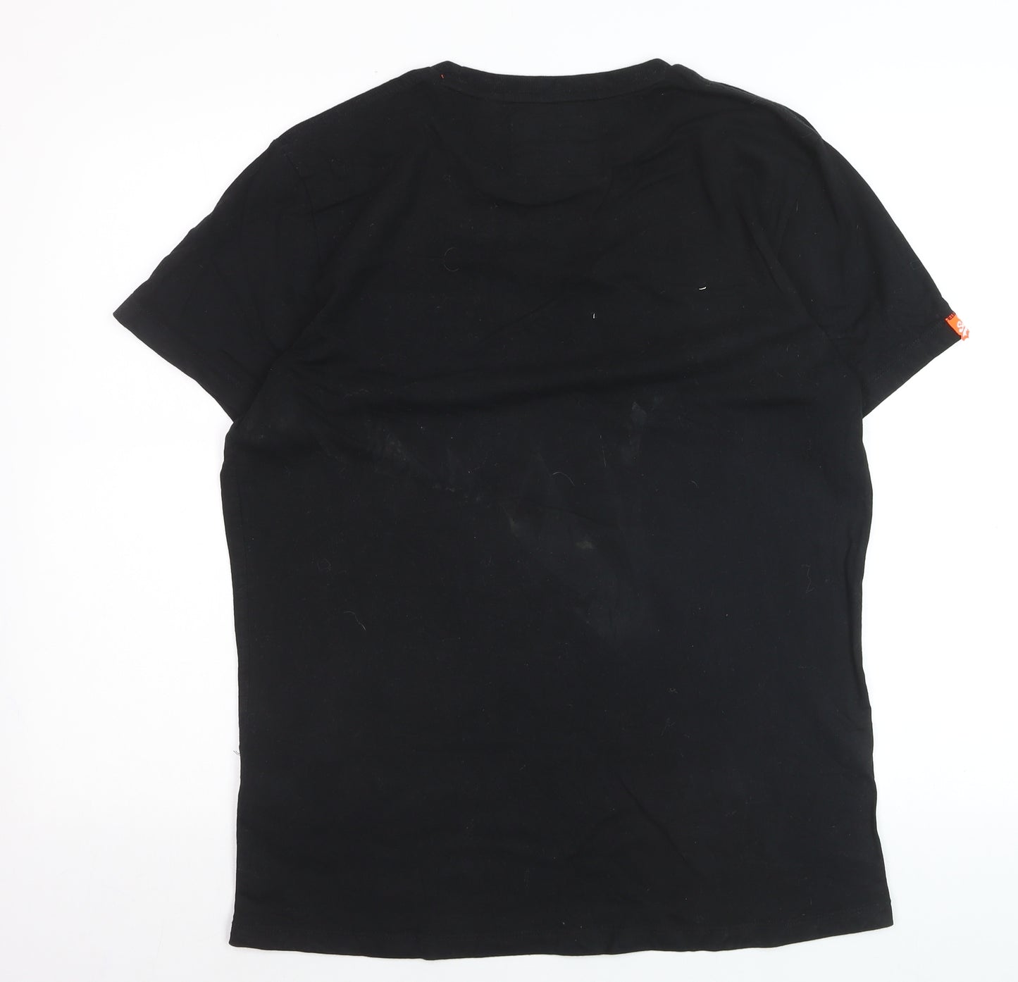 Superdry Men's Black Orange Label Classic Cotton Crew Neck T-Shirt XL