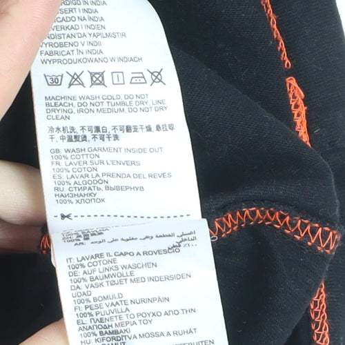 Superdry Men's Black Orange Label Classic Cotton Crew Neck T-Shirt XL