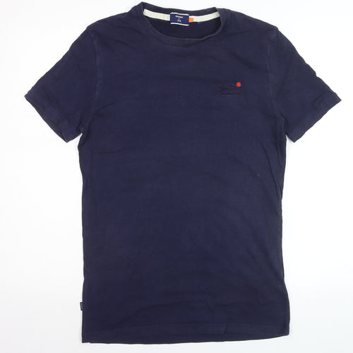 Superdry Men's Navy Blue Crew Neck Cotton T-Shirt M