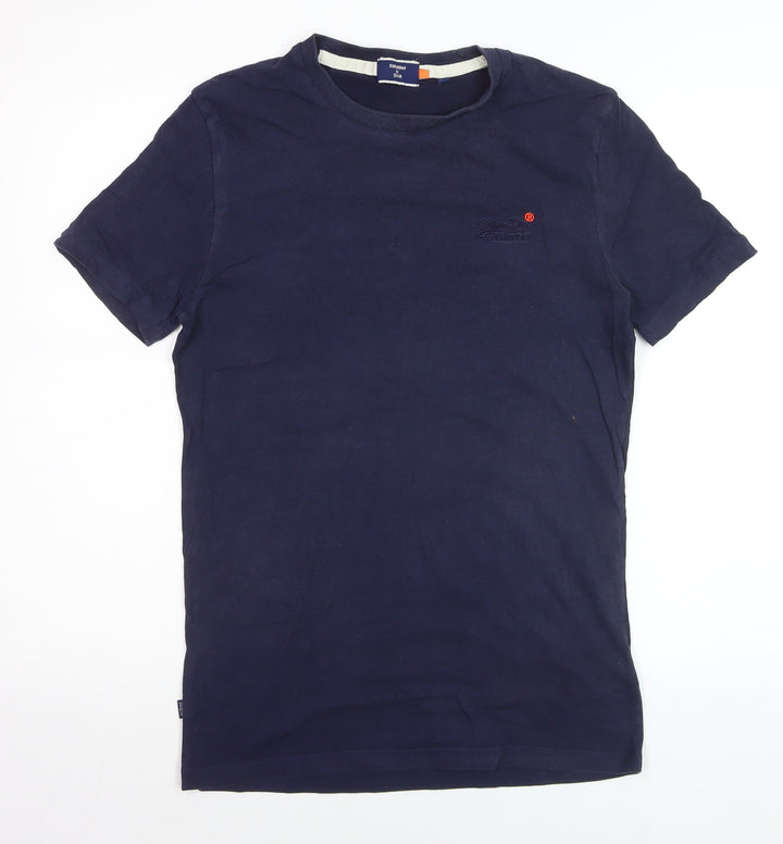 Superdry Men's Navy Blue Crew Neck Cotton T-Shirt M