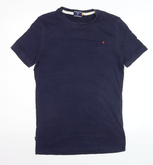 Superdry Men's Navy Blue Crew Neck Cotton T-Shirt M
