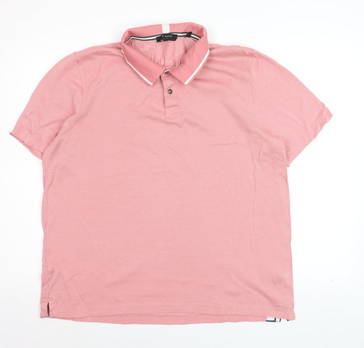 Ted Baker Men Pink Cotton Short Sleeve Polo Shirt Size L