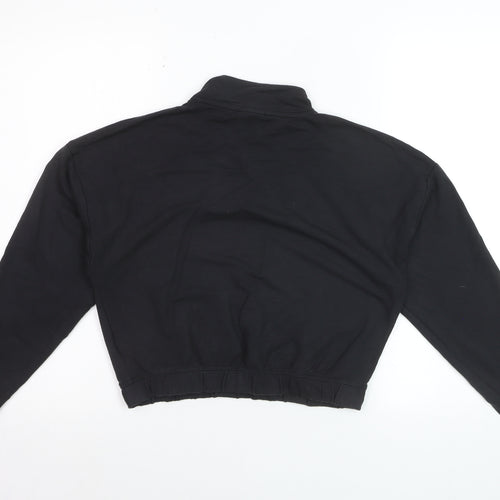 Gymshark Women's Black 1/4 Zip Cropped Pullover Sweatshirt Size M