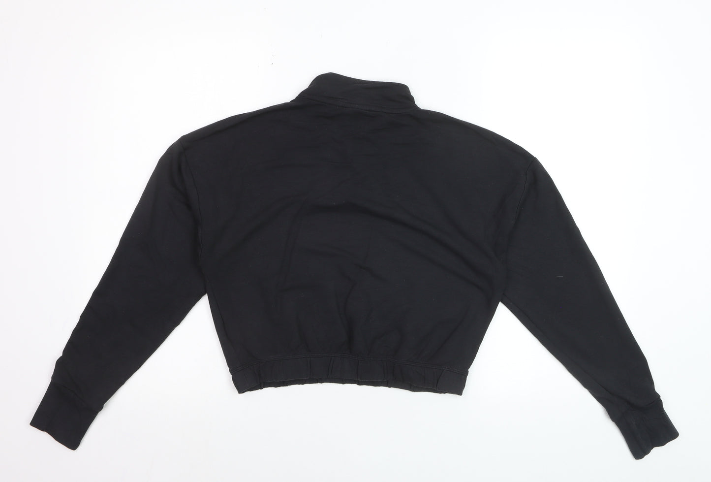 Gymshark Women's Black 1/4 Zip Cropped Pullover Sweatshirt Size M