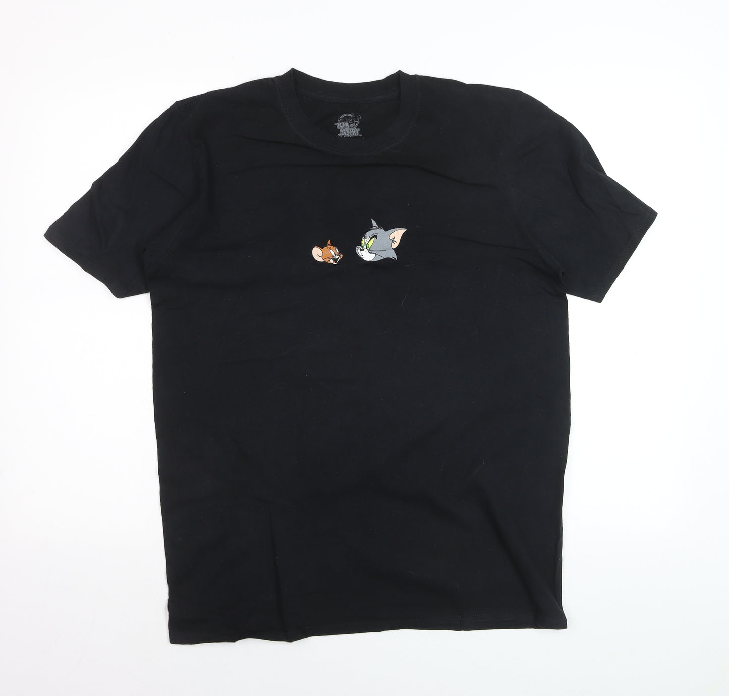 Tom & Jerry Men's Black Medium Cotton Graphic T-Shirt