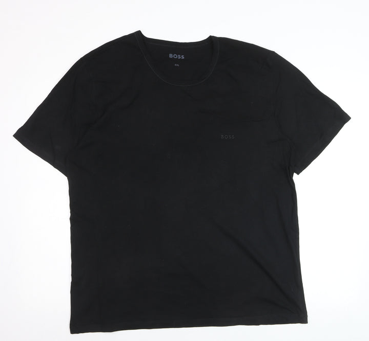 BOSS Men's Black 2XL Crew Neck Cotton T-Shirt