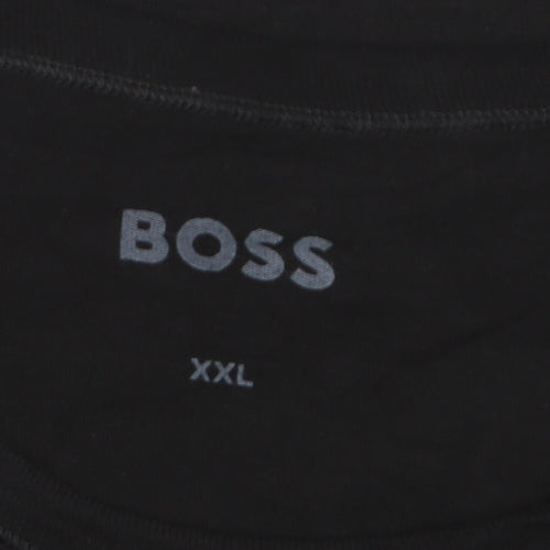 BOSS Men's Black 2XL Crew Neck Cotton T-Shirt