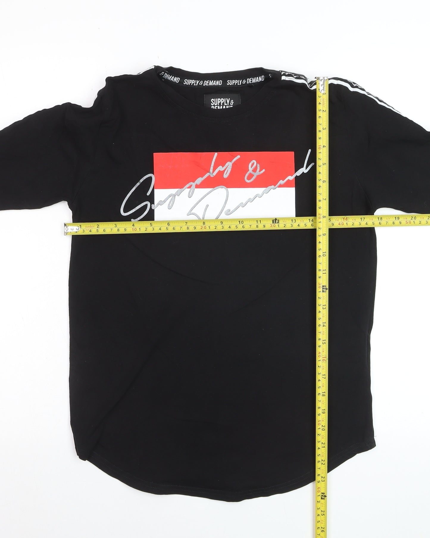 Supply & Demand Boys Black Long Sleeve Graphic Logo T-Shirt 12-13 Years
