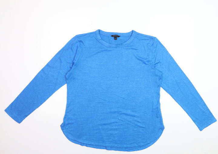 Banana Republic Women's Blue Long Sleeve Jersey T-Shirt Size L