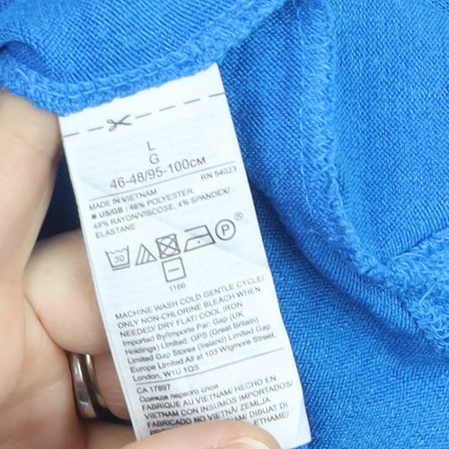 Banana Republic Women's Blue Long Sleeve Jersey T-Shirt Size L