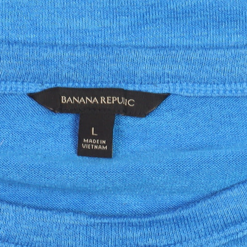 Banana Republic Women's Blue Long Sleeve Jersey T-Shirt Size L