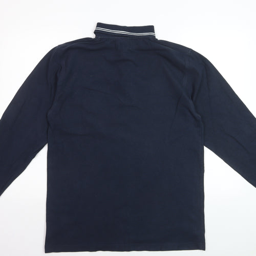 Rolex Men’s Blue Long Sleeve Polo Shirt Size L Nautical Embroidered