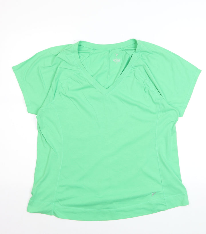 Old Navy Active Women's Green V-Neck Short Sleeve T-Shirt XL