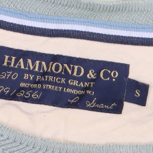 Hammond & Co Men’s Green Striped Cotton Crew Neck T-Shirt Size S
