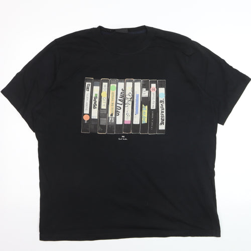 Paul Smith Men’s Black 2XL Retro VHS Graphic Print T-Shirt