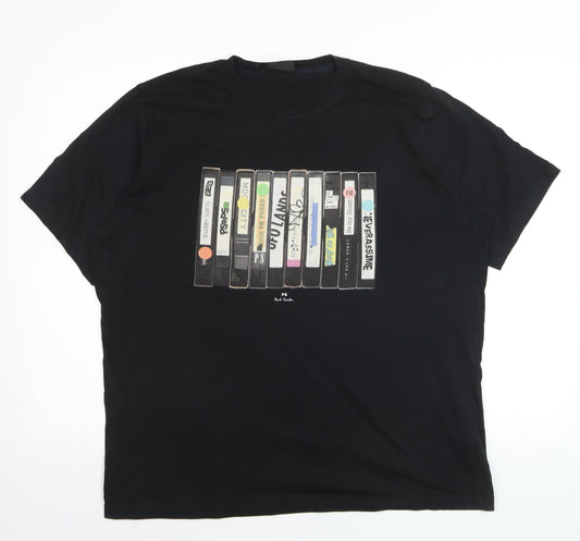 Paul Smith Men’s Black 2XL Retro VHS Graphic Print T-Shirt