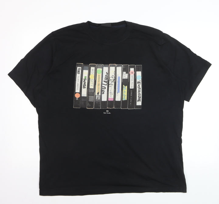 Paul Smith Men’s Black 2XL Retro VHS Graphic Print T-Shirt