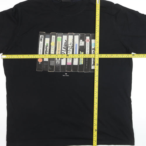 Paul Smith Men’s Black 2XL Retro VHS Graphic Print T-Shirt