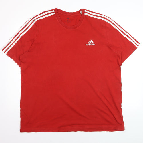 Adidas Men's Red XL Short Sleeve Crew Neck Sports T-Shirt