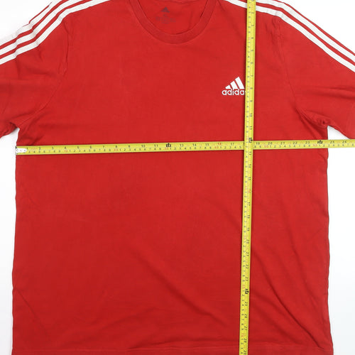 Adidas Men's Red XL Short Sleeve Crew Neck Sports T-Shirt