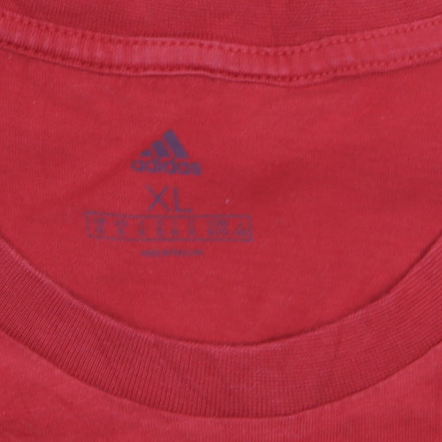 Adidas Men's Red XL Short Sleeve Crew Neck Sports T-Shirt