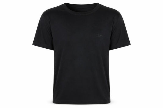 Front view of Hugo Boss Men's Black Cotton Crew Neck Short Sleeve T-Shirt L