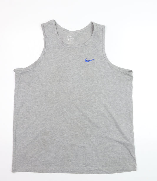 Nike Men's Grey Tank Top XL Athletic Fit Gym Wear