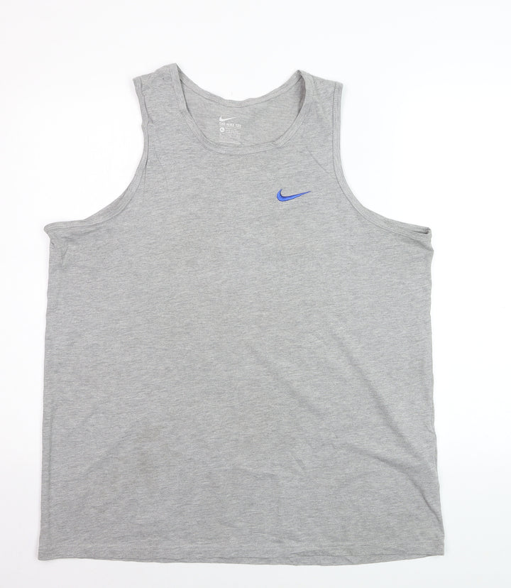 Nike Men's Grey Tank Top XL Athletic Fit Gym Wear