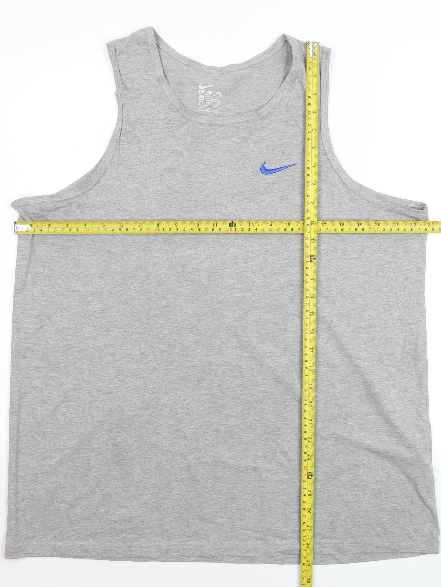 Nike Men's Grey Tank Top XL Athletic Fit Gym Wear