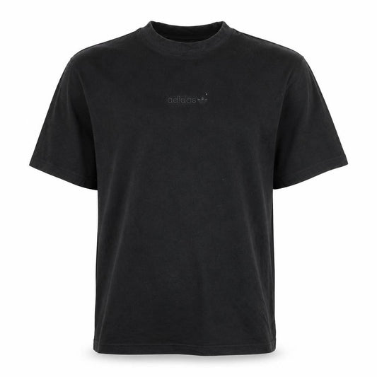 Front view of Adidas Men's Black Crew Neck Short Sleeve T-Shirt, size M