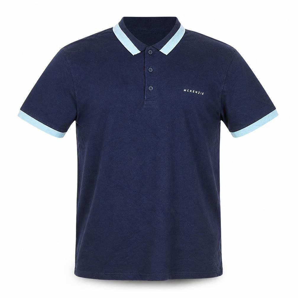 McKenzie Men's Blue Polo Shirt M Regular Fit Short Sleeve