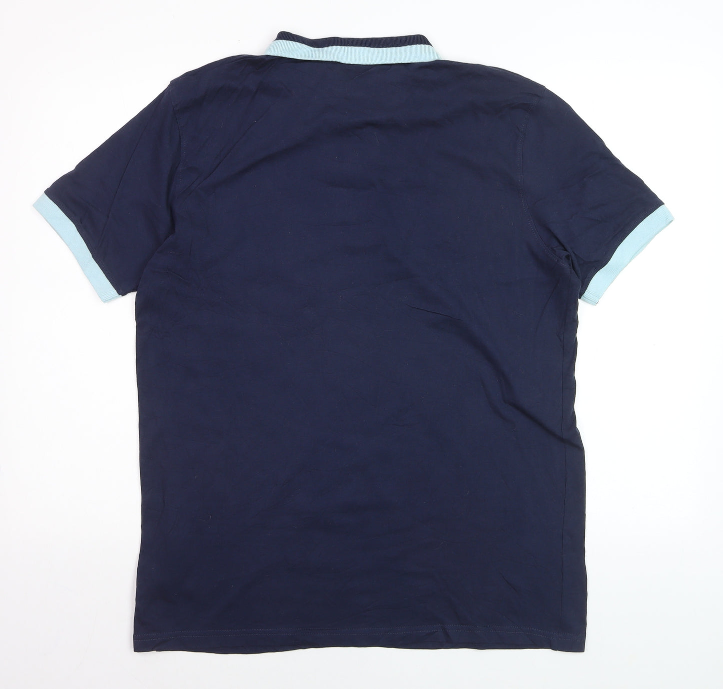 McKenzie Men's Blue Polo Shirt M Regular Fit Short Sleeve