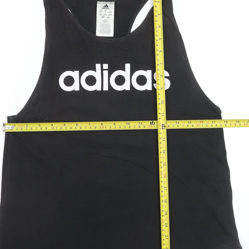 Adidas Womens Black Racerback Tank Top Size 12-14 Gym Training