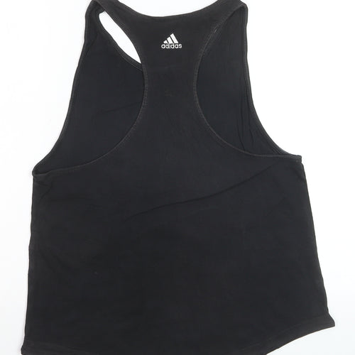 Adidas Womens Black Racerback Tank Top Size 12-14 Gym Training