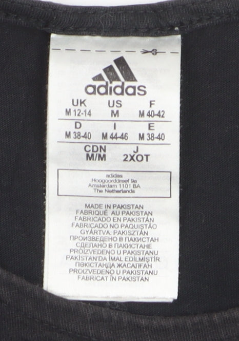 Adidas Womens Black Racerback Tank Top Size 12-14 Gym Training