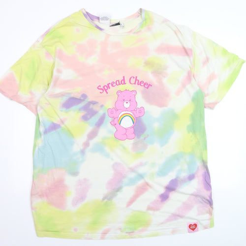ASOS DESIGN Care Bears Women's Multicoloured Tie Dye Cotton T-Shirt Size 18