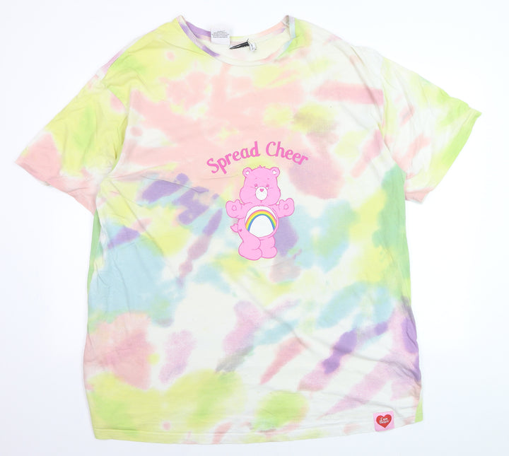ASOS DESIGN Care Bears Women's Multicoloured Tie Dye Cotton T-Shirt Size 18