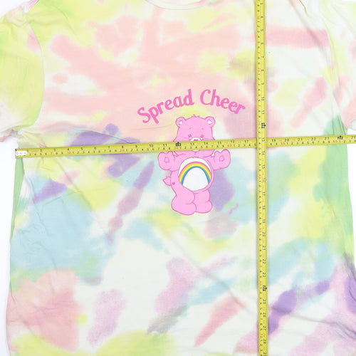 ASOS DESIGN Care Bears Women's Multicoloured Tie Dye Cotton T-Shirt Size 18