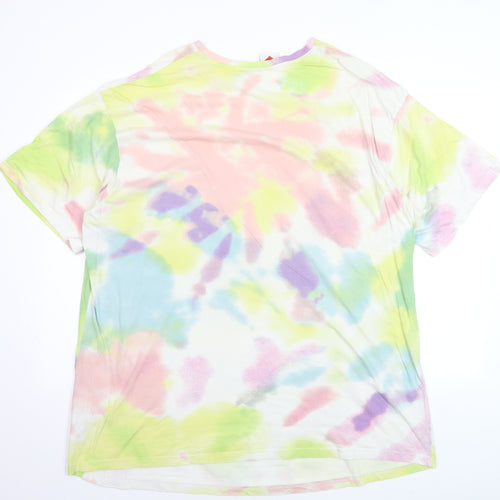 ASOS DESIGN Care Bears Women's Multicoloured Tie Dye Cotton T-Shirt Size 18
