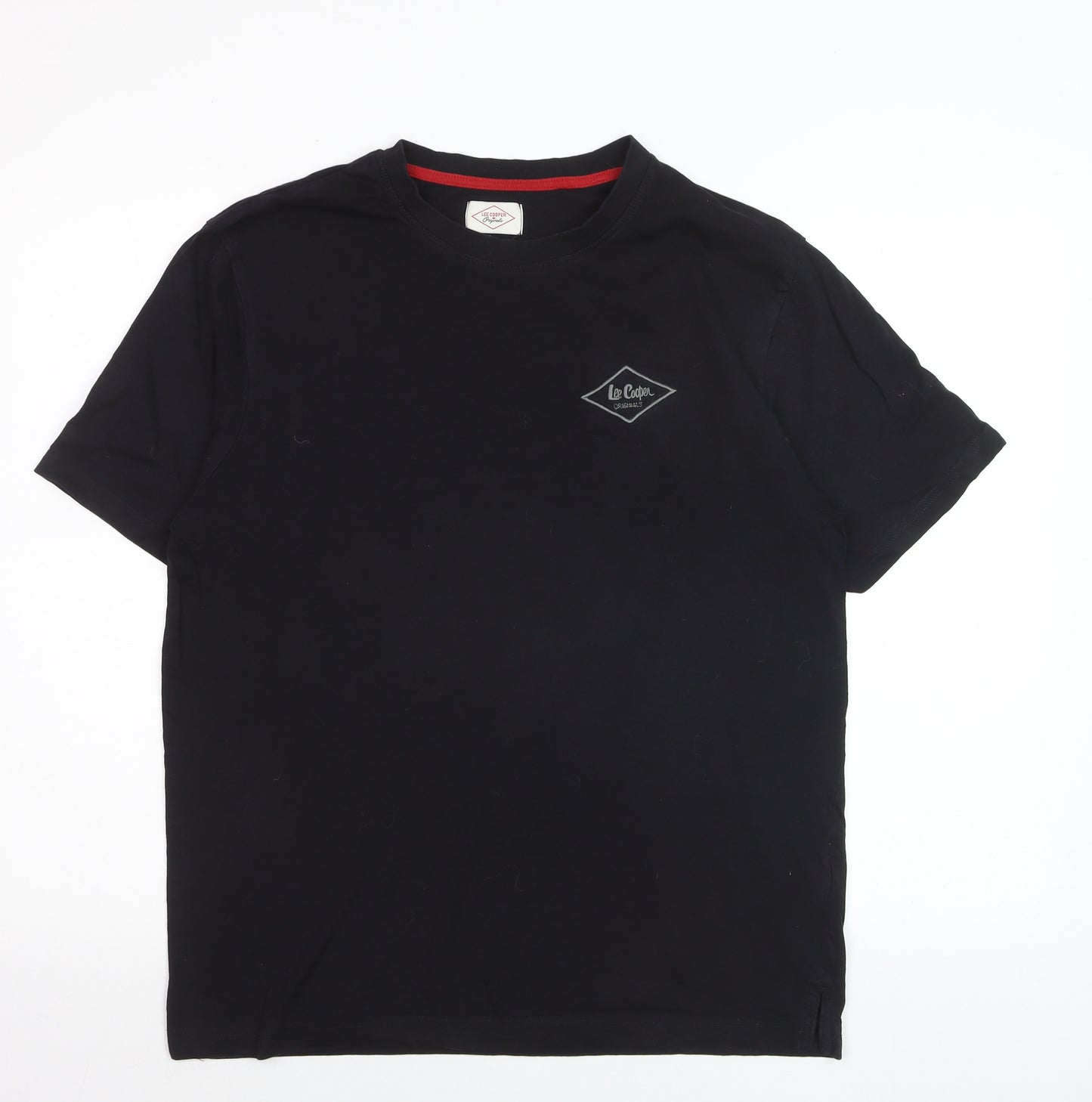 Lee Cooper Men's Black Cotton Crew Neck Short Sleeve T-Shirt L