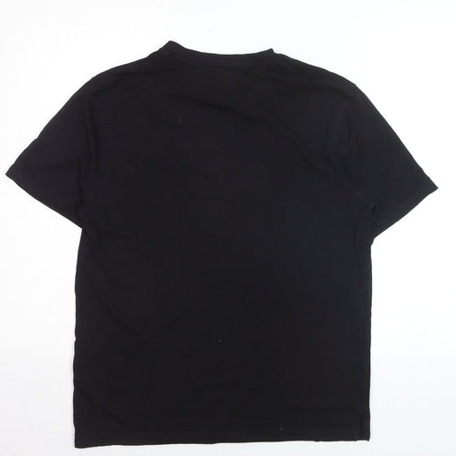 Lee Cooper Men's Black Cotton Crew Neck Short Sleeve T-Shirt L