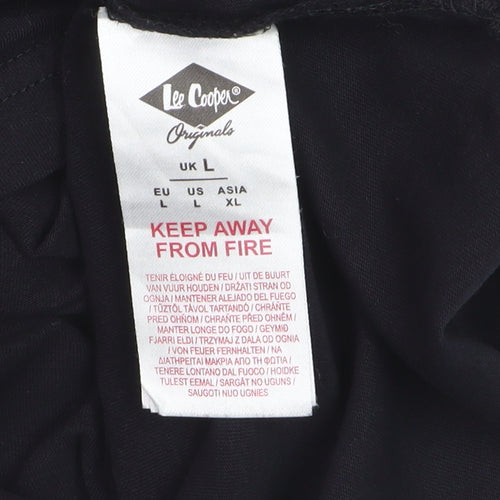 Lee Cooper Men's Black Cotton Crew Neck Short Sleeve T-Shirt L