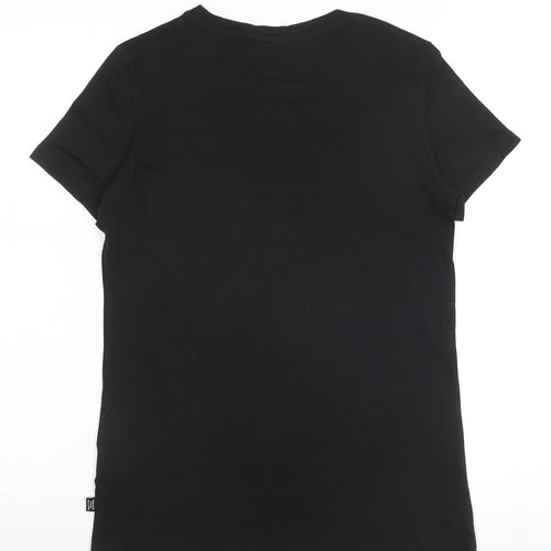 Puma Womens Black Crew Neck Short Sleeve Basic T-Shirt Size 10